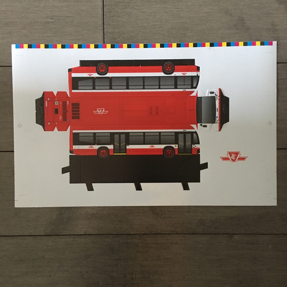 TTC BUS CARDBOARD FOLD UP ..  2pc for $10
